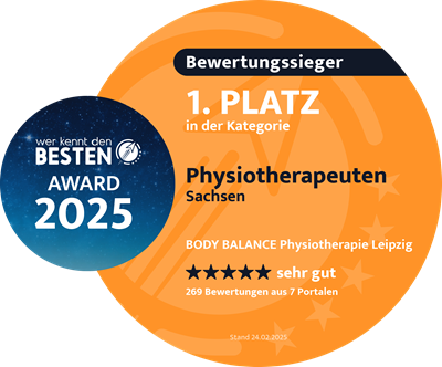 1. Platz 2025  - beste Physiotherapie Leipzig bei Wer kennt den Besten